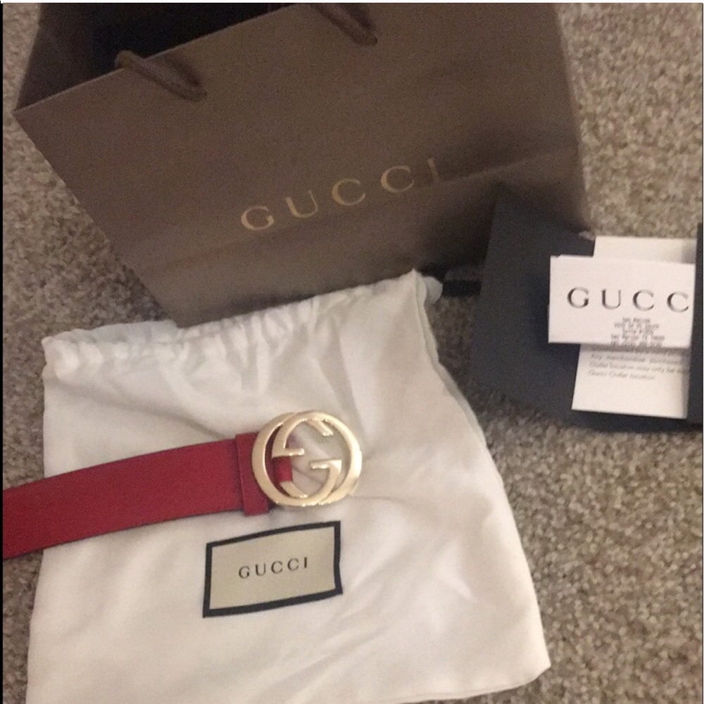 Authentic* Red Gucci Belt